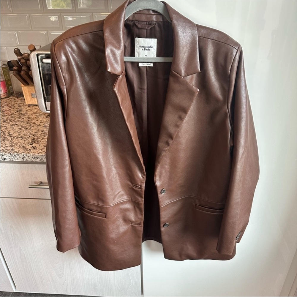 A&F vegan leather jacket